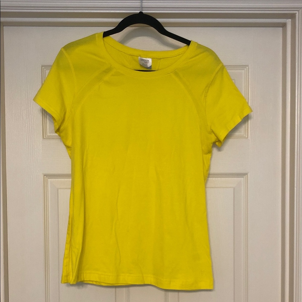 Danskin Women's Yellow Short Sleeve Crew Tee Size L 12-14